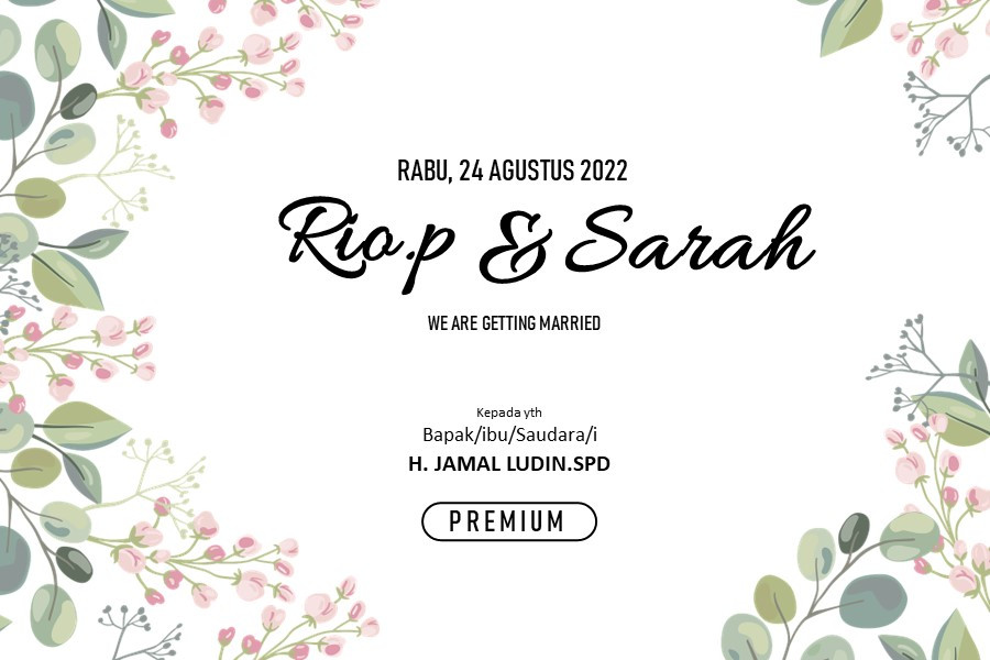 White Flower Wedding Invitation